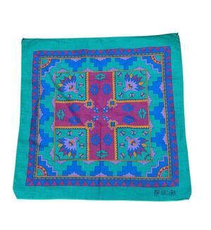 Vintage Paris Aztec SW Tribal Bird Handkerchief Bandana